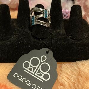 Paparazzi Silver Ring with Blue Highlights